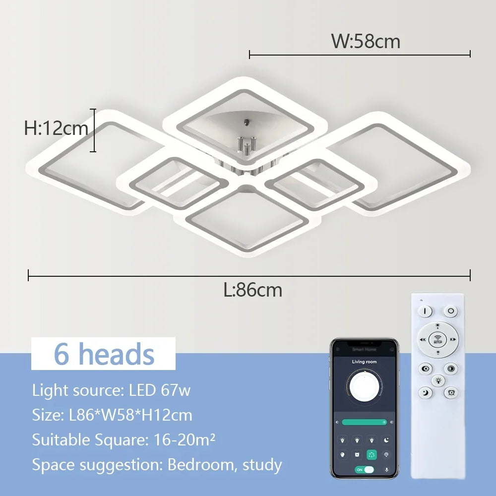 Nordic New Acrylic Ceiling Lights Modern Simple Geometric Lighting for Living Room Light Luxury Atmospheric Bedroom Lamp