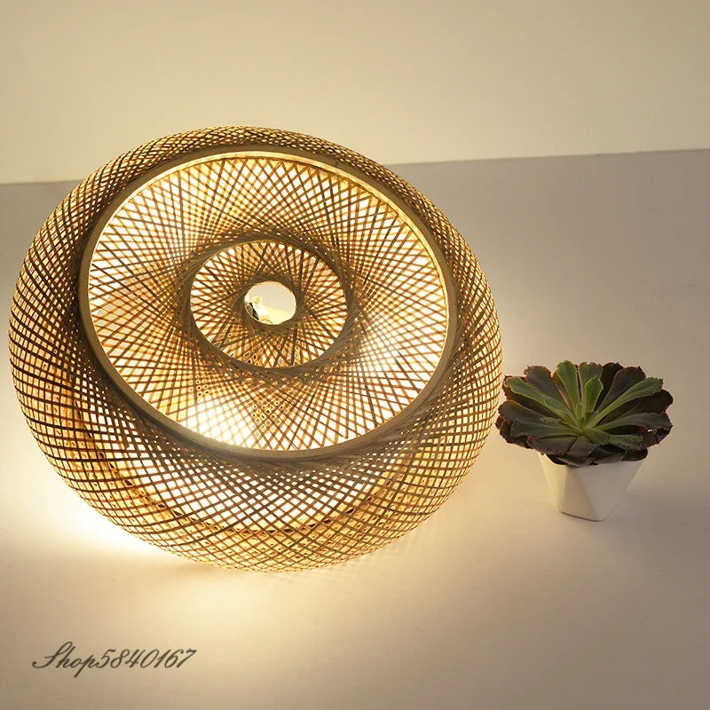Hand Make Bamboo Ceiling Light Chinese Style Hanging Ceiling Cover Lamps for Living Room Dining Room Lighting Ceiling Home Deco