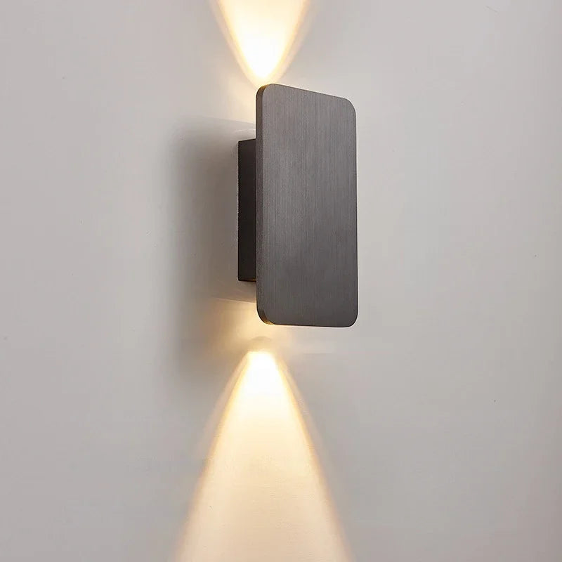 Modern Simple 6W LED Wall Lamp Indoor Decor Brushed Gold/Black Double Head Wall Light Living Room Corridor Stairs Bedroom Sconce