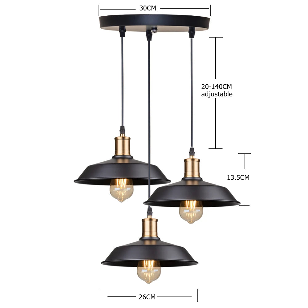 New Industrial Chandelier Vintage Ceiling Lamps Home Loft Style Kitchen Bar Counter Dining Tables Diningroom Decorative E27 base