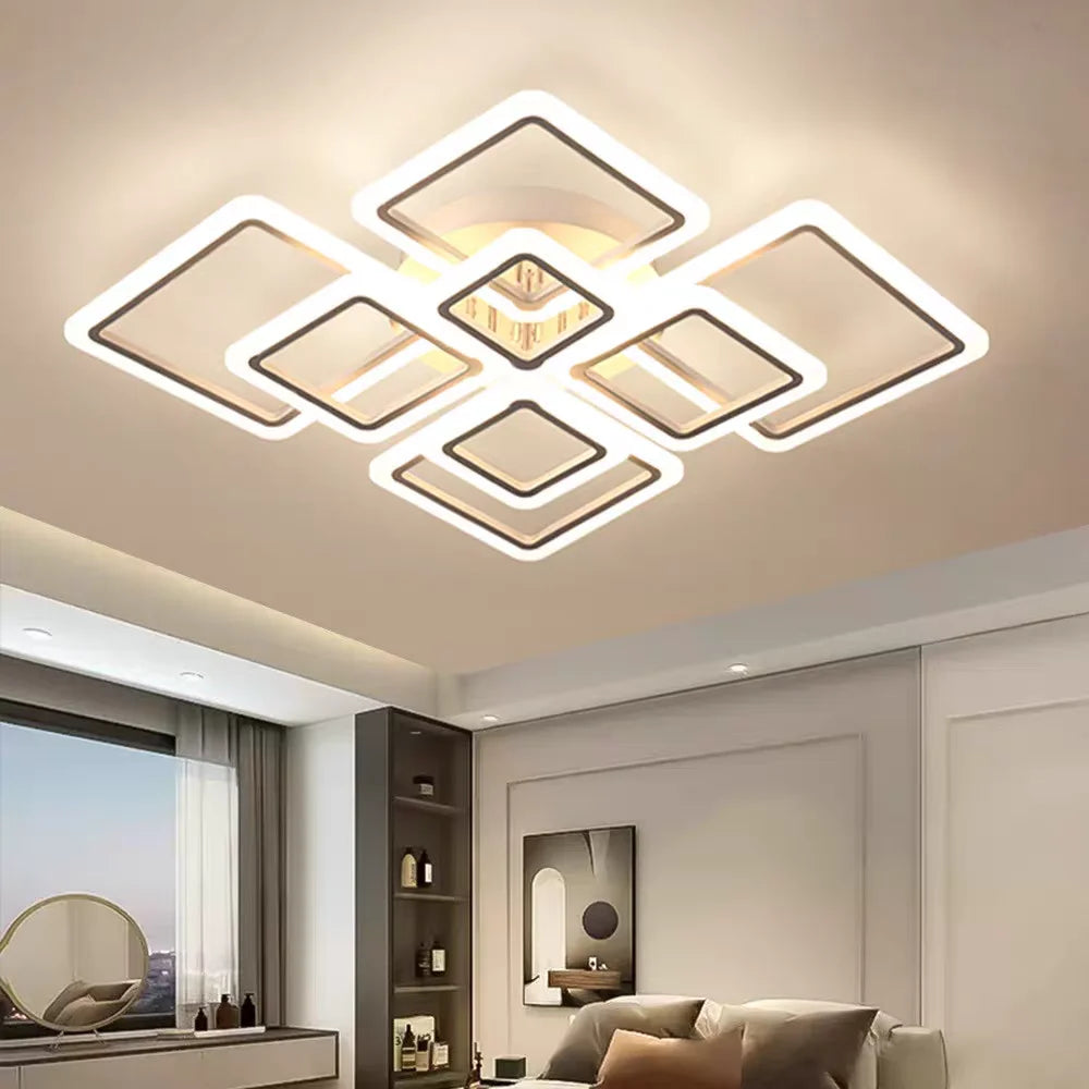 Nordic New Acrylic Ceiling Lights Modern Simple Geometric Lighting for Living Room Light Luxury Atmospheric Bedroom Lamp