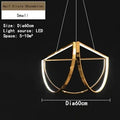 Designer Led Stainless Steel Chandelier For Dining Room Hotel Half Circle Pendant Lamp Factory Dropship Store Customizable
