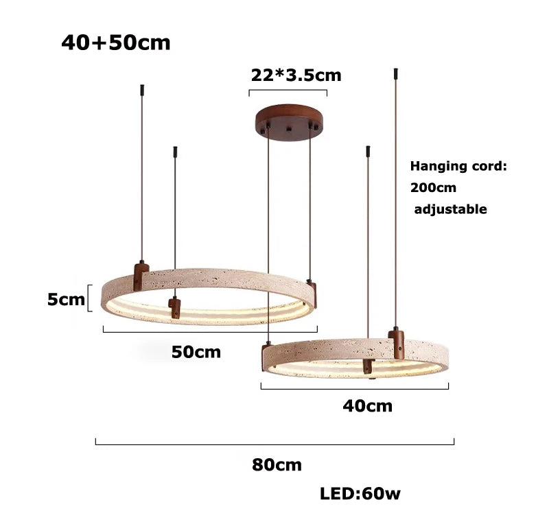 Elevate Your Living Room With Our Luxury Natural Stone LED Chandelier High-end Pendant Light 40cm 50cm 60cm Dimming Function