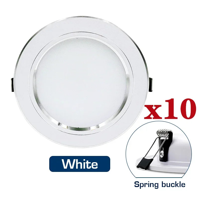 10pcs/lot Led Downlight 5W 9W 12W 15W 18W AC110V 220V Recessed Ceiling Light DC12V 24V Round Panel Down Light Spotlight Lighting