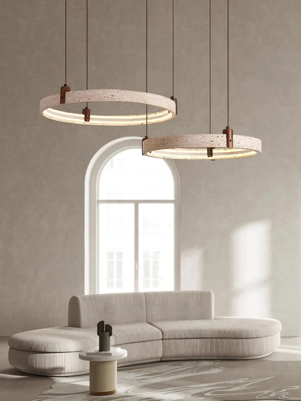 Elevate Your Living Room With Our Luxury Natural Stone LED Chandelier High-end Pendant Light 40cm 50cm 60cm Dimming Function