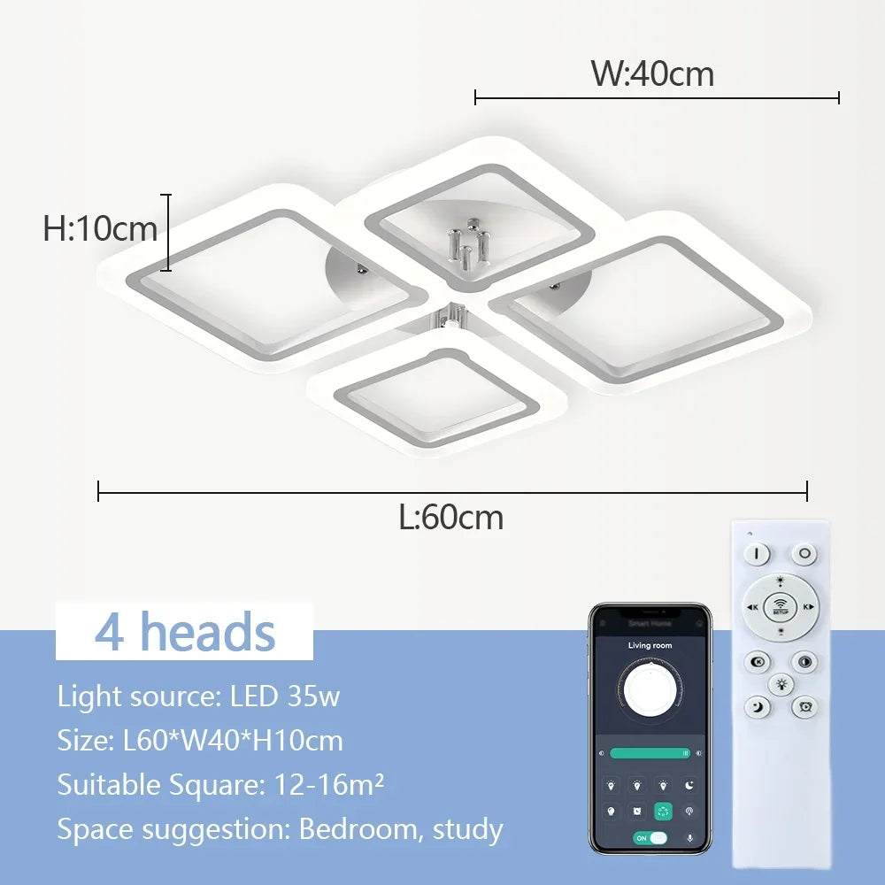 Nordic New Acrylic Ceiling Lights Modern Simple Geometric Lighting for Living Room Light Luxury Atmospheric Bedroom Lamp
