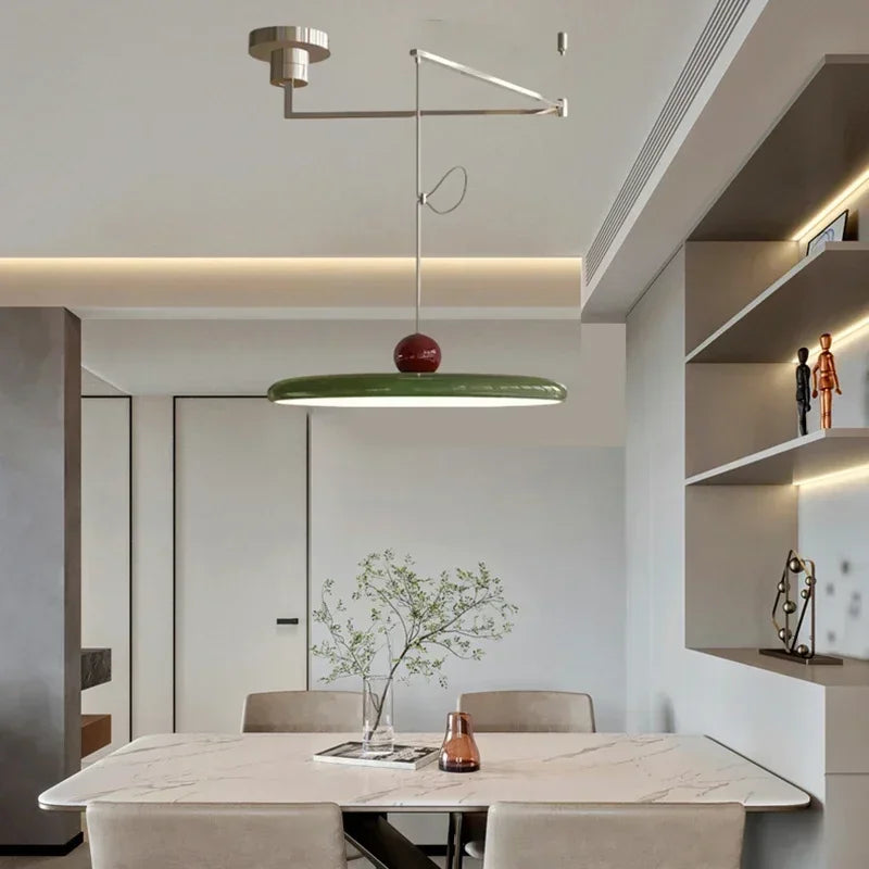 Modern Cream Style LED Pendant Light Creative Art Acrylic Movable Home Decor Chandeliers For Bedroom Study Room Studio Light Fix